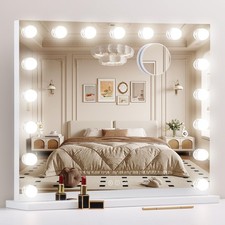 Vanity Mirror with Lights,Makeup Mirror with 17 Dimmable LED Bulbs, 3 Color L...