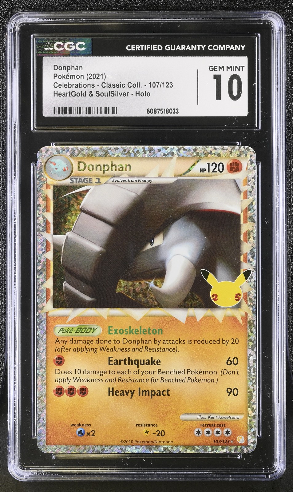 Donphan 107/123 Heartgold & Soulsilver Holo 2021 Pokemon CGC 10 Gem Mint