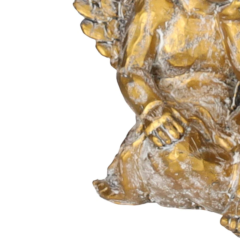 Angelo Pensante Decorativo Resina Oro Statuina Soprammobile Casa Regalo H 25 cm, fotografia 9 di 9