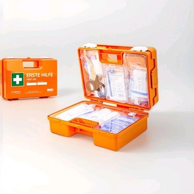 Erste Hilfe Koffer DIN 13157 mit Wandhalterung, Verbandkasten Notfallkoffer