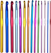 Confezione Da 14 Misure Set Di Uncinetti in Alluminio Multicolore Set Ferri Da M