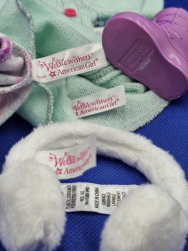 American Girl Wellie Wishers neige tenue beaucoup plus amusante robe leggings bottes cache-oreilles - Photo 8/9