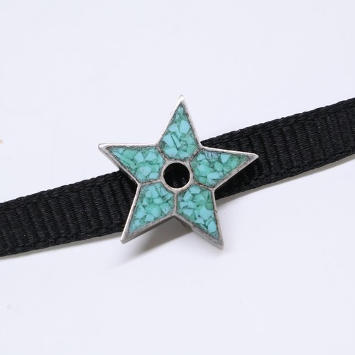 Christian Dior Star Choker (necklace) Antique Silver Color/Blue/Black - Picture 2 of 7