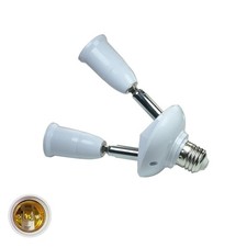 E27 Light Socket Splitter Adapter 2 in 1, 360 Adjustable, 180 Bendable - Max