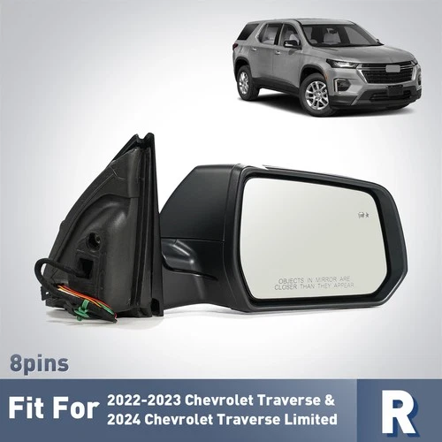 Right Passenger Side View Mirror For 2022-2023 Chevy Traverse 8 Pins w/ Heated