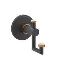 Glacier Bay Delson J-Hook Robe/Towel Hook in Matte Black  Gold