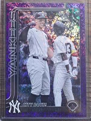 (# /250) AARON JUDGE/JAZZ CHISHOLM PURPLE FOIL - 2025 Topps Update #US-85 NYY
