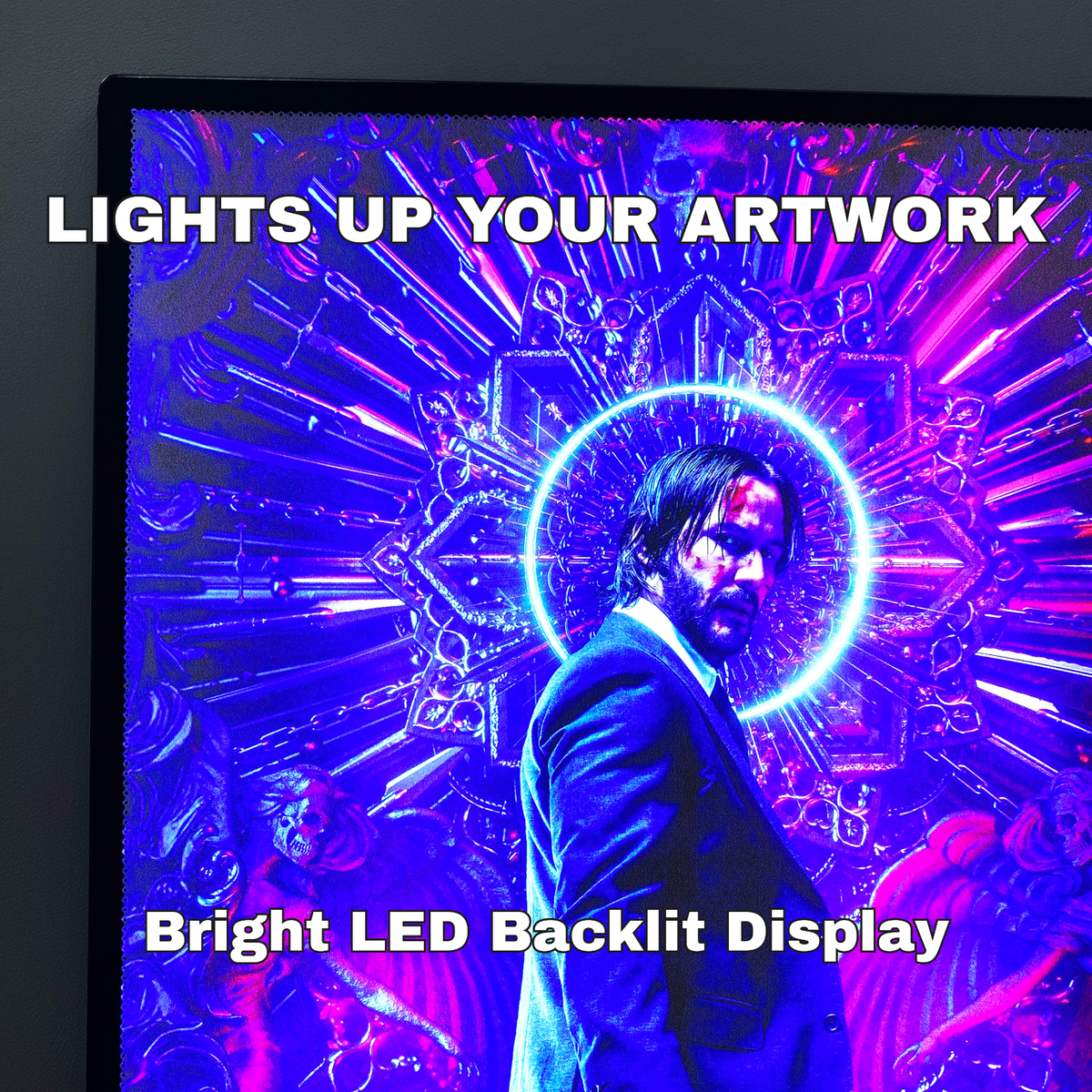 LED Backlit Japanese Wall Art Lighted Frame - alley store lit