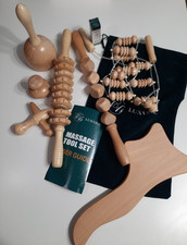 Wood Therapy Massage Tools Set Body Sculpting Roller Cups Lymphatic Kit