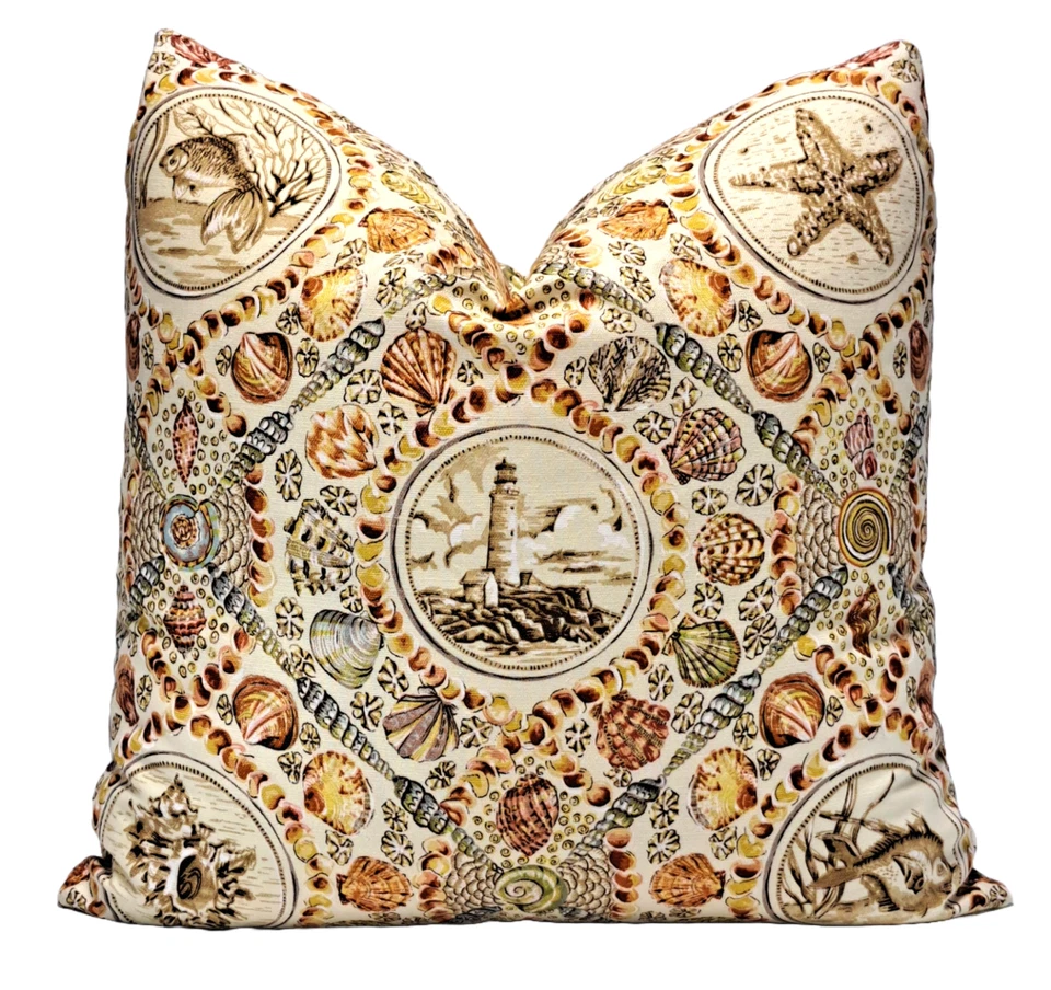 Funda Almohada Decorativa Vervain Singing Beach 20x20 Coral Náutica Foto 3 de 4