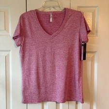 ebb & flow Heather Pink Moisture Wicking Short Sleeve Athletic Top Size M NWT