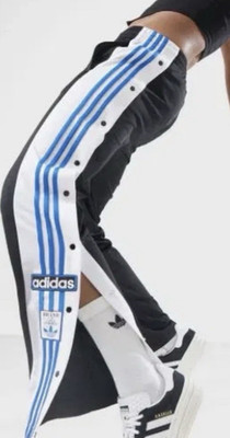 adidas Adibreak Damen Jogginghose S Black/Blue Bird/White mit Druckknöpfen