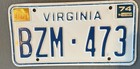 Vintage 74 VA License Plate 1974 Virginia Lic White Blue — photo 1