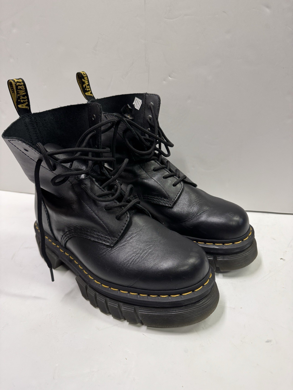 Dr Doc Martens Audrick Black 8-Eye Boots Lace Up Punk Grunge Shoes Womens Sz 10 thumbnail 13