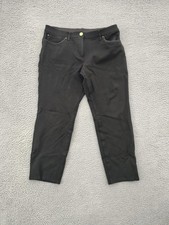 Chico  s So Slimming Womens Black Crop Pants Size 1 Stretch Straight Leg