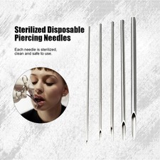100pcs Piercing Needles Tattoo Piercing Sterilized Disposable Hollow Needle