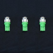 3 Green 6V 6.3V Wedge Lamp LED Light Bulbs for Vintage Receivers