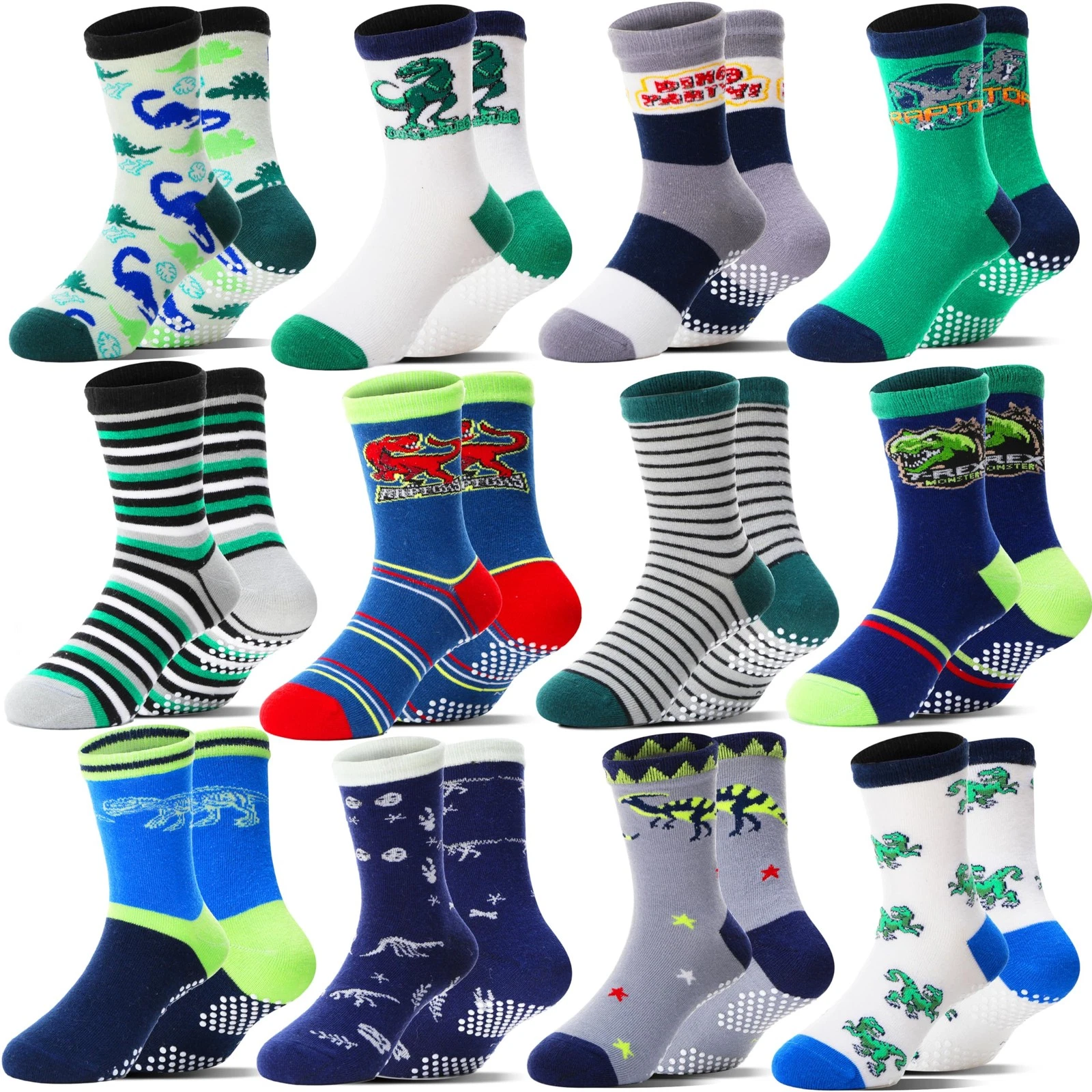 Baby Boys Grips Socks Kids Toddlers Infants Non Slip Anti Skid Funny Animal C...