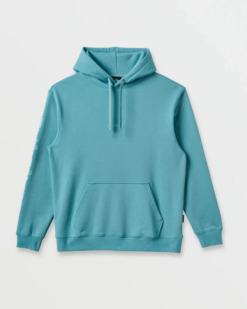 Quiksilver Passage Logo Mens Fleece Hoodie Turquoise Large NWT