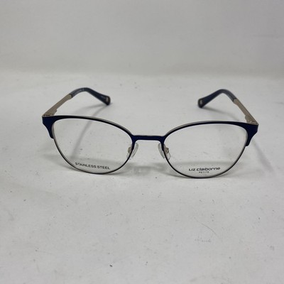 Liz Claiborne L445 E8W 48-17-130 Blue Gold Flex Hinge Eyeglasses WN25