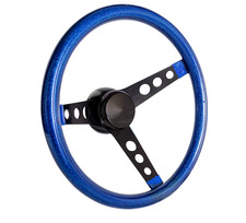 Grant Products 8456 13.5 Metal Flake Steering Wheel - Blue 3-spoke Design