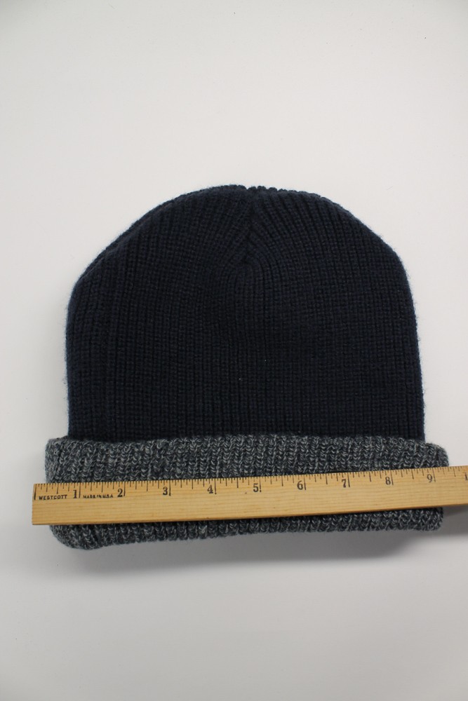 Solid blue with blue heathered cuff machine knit … - image 5