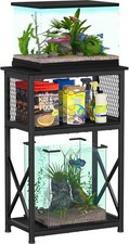 10 Gallon Aquarium Stand with Storage Heavy Metal Fish Tank Stand Shelf 3 Tier