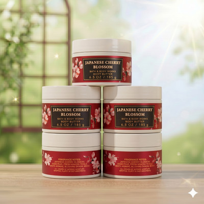 Bath & Body Works - Japanese Cherry Blossom Body Butter 6.5 oz [5 Pack]