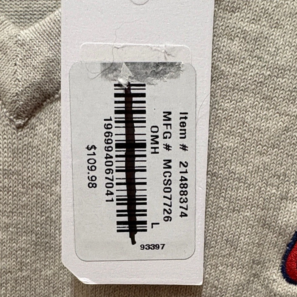 New Men's Ole Miss Cutter & Buck Light Gray V-Neck Sweater Size Large - Image 3 of 4