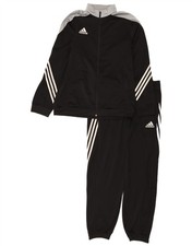 Adidas Mens Full Tracksuit Large Black Colourblock Polyester AP09