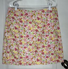 VTG 90s Lilly Pulitzer Skirt 12 Pink Floral A Line Y2K Romantic Colorful Spring