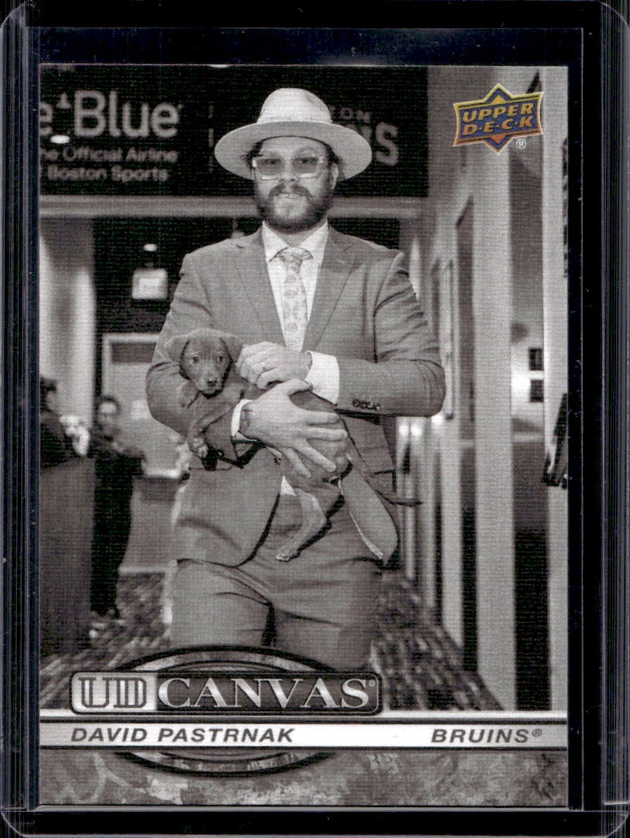 David Pastrnak 2025-26 Upper Deck #C-142 UD Canvas Black & White