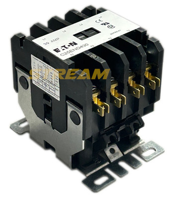 Eaton C25END430T Definite Purpose Contactor, 30 Amp, 4-Pole, 24Vac Coil, Open