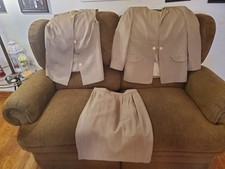 VTG FERAUD 3 piece Suit Set Blazer Skirt Shell Size 12 30x24 Brown