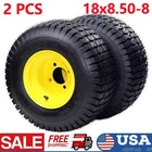Set of 2 18x8.50-8 Tires & Wheels 4 Ply for Lawn & Garden Mower Turf Tires