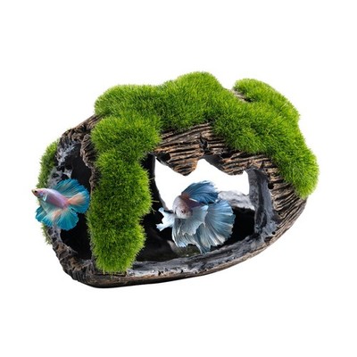 ebay fish tank accessories Betta Broken Barrel Decor Fish Tank Accessories, Resin Fish Hide Cave  Aquarium D