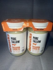 Grass-Fed Beef Pure Tallow Fatworks Premium Cooking Oil 14.1 Oz Jar 2 Pack,28 oz