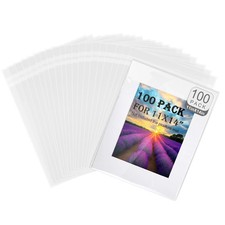 100 Pack Acid-Free Crystal Clear Sleeves Storage Bags for 11x14 Art Prints/Fr...