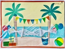 "Wishing Little Slice of Paradise on Your Day" PAPYRUS Birthday CARD 3D Beach