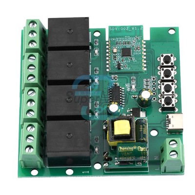AC110V-240V 4-Way Intelligent Bluetooth WIFI Remote Control Relay Switch Module