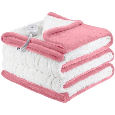 ESTINGO Electric Blanket Heated Twin Size, Twin-62x84, 7-light Pink 