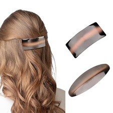 French Barrette, 2PCS Geometric Hair Barrette Vintage Oval Hair Clip Retro