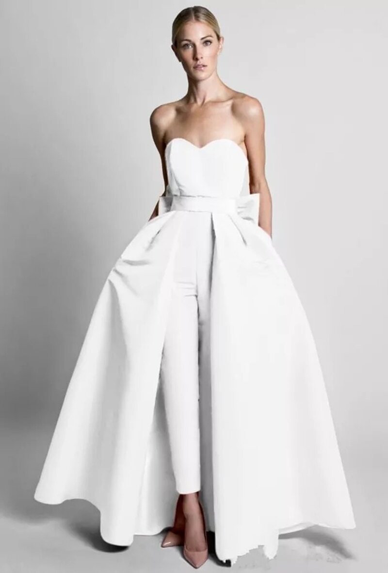 Wedding Reception Jumpsuit With Detachable Skirt,Formal dress for wedding | eBay Wedding Reception Jumpsuit With Detachable Skirt,Formal dress for wedding | eBay