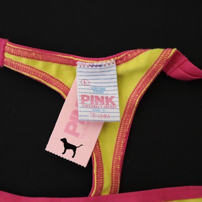 NEW Victoria's Secret VTG PINK Double String Cotton V String Thong