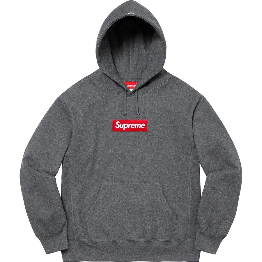 Supreme 21FW Box logo sweat shirt à capuche charbon de bois L