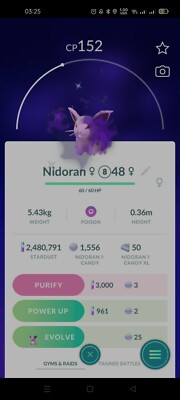 Pokémon Shiny Shadow Female Nidoran GO