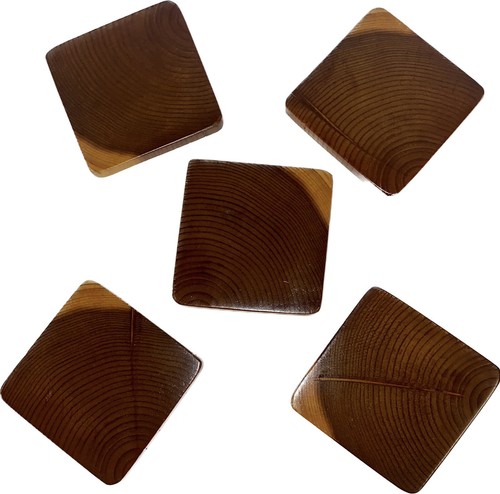 Vintage Rustikal Zweifarbig Holz Holz Untersetzer 6er Set mit Halter Bargeschirr Set - Bild 9 von 14