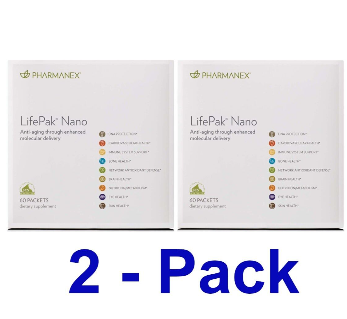2-Packs Nu Skin NuSkin Pharmanex Lifepak Nano 60 packets NEW