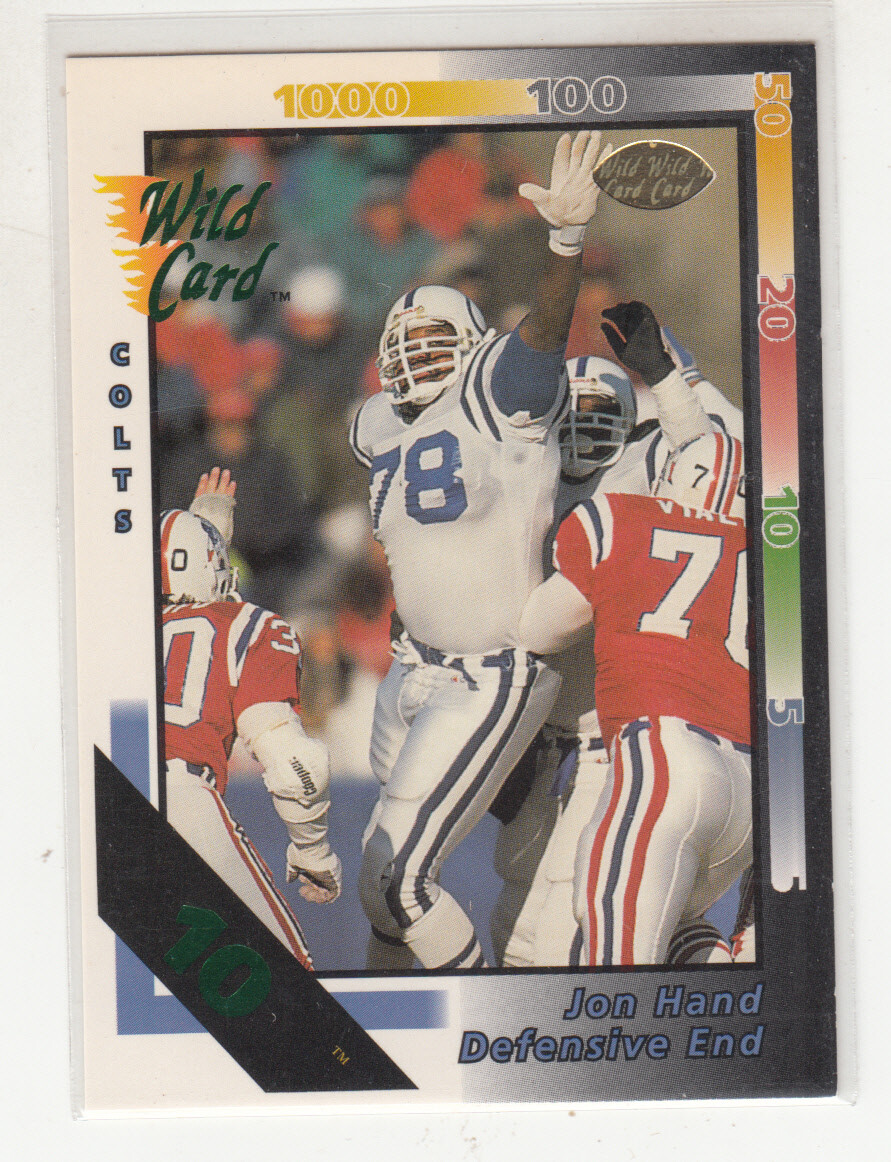JON HAND 1992 Wild Card NFL #159 Parallel 10 Stripe Indianapolis Colts