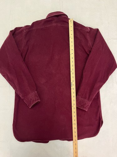 Vintage Lands End Well Worn Merlot Chamois Flannel Shirt Mens LRG Tall USA Made! - Picture 8 of 8